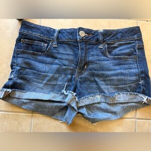 American Eagle Blue Denim Women's Jeans Shorts Super Stretch 8